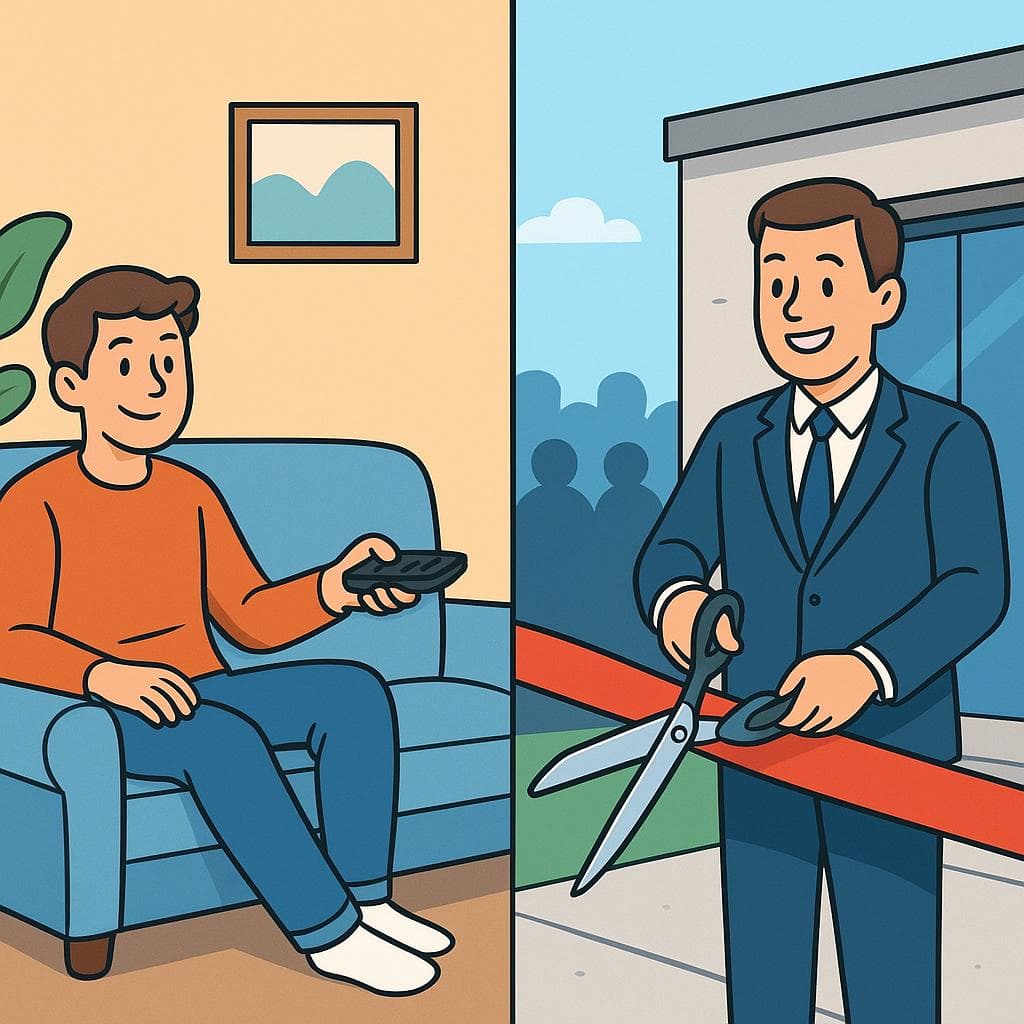 Split-screen showing 'empezar' (casual start) vs 'comenzar' (formal start).