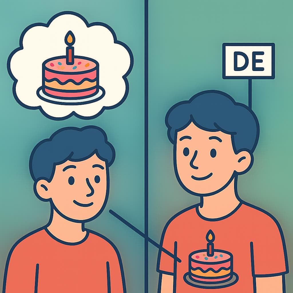 Podzielony ekran pokazujący różnicę gramatyczną między recordar a acordarse.