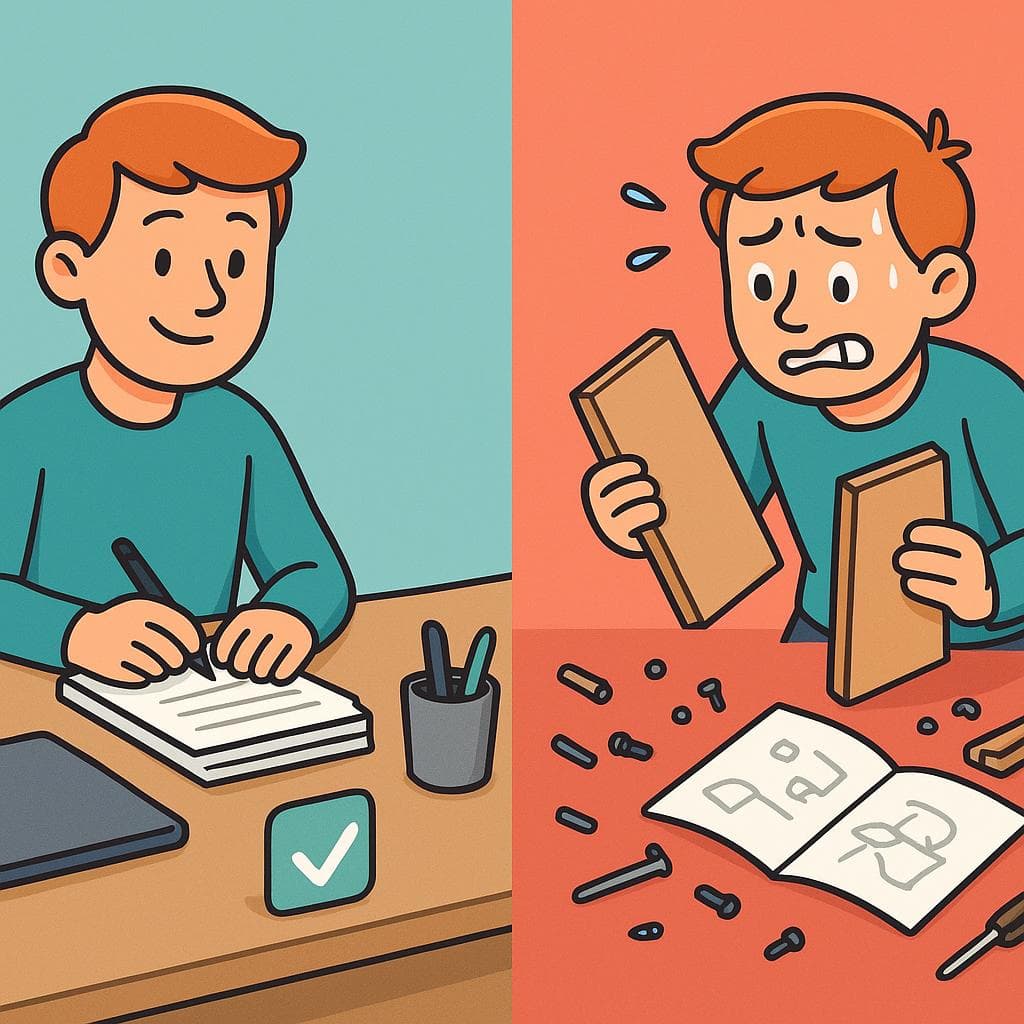 Split-screen showing 'tratar' (to handle a task) vs 'tratar de' (to try to do something difficult).