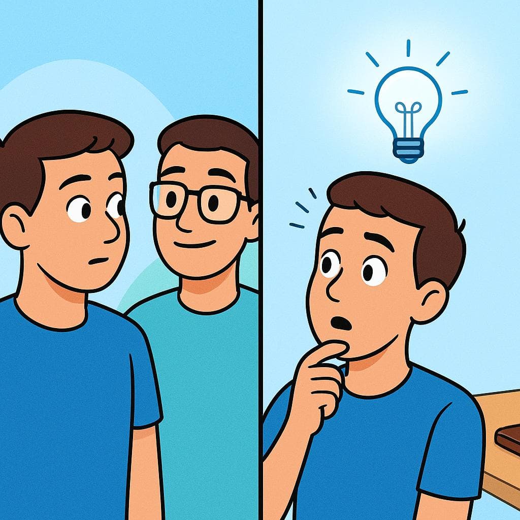 Split-screen showing 'notar' (noticing with senses) vs 'darse cuenta' (realizing in the mind).