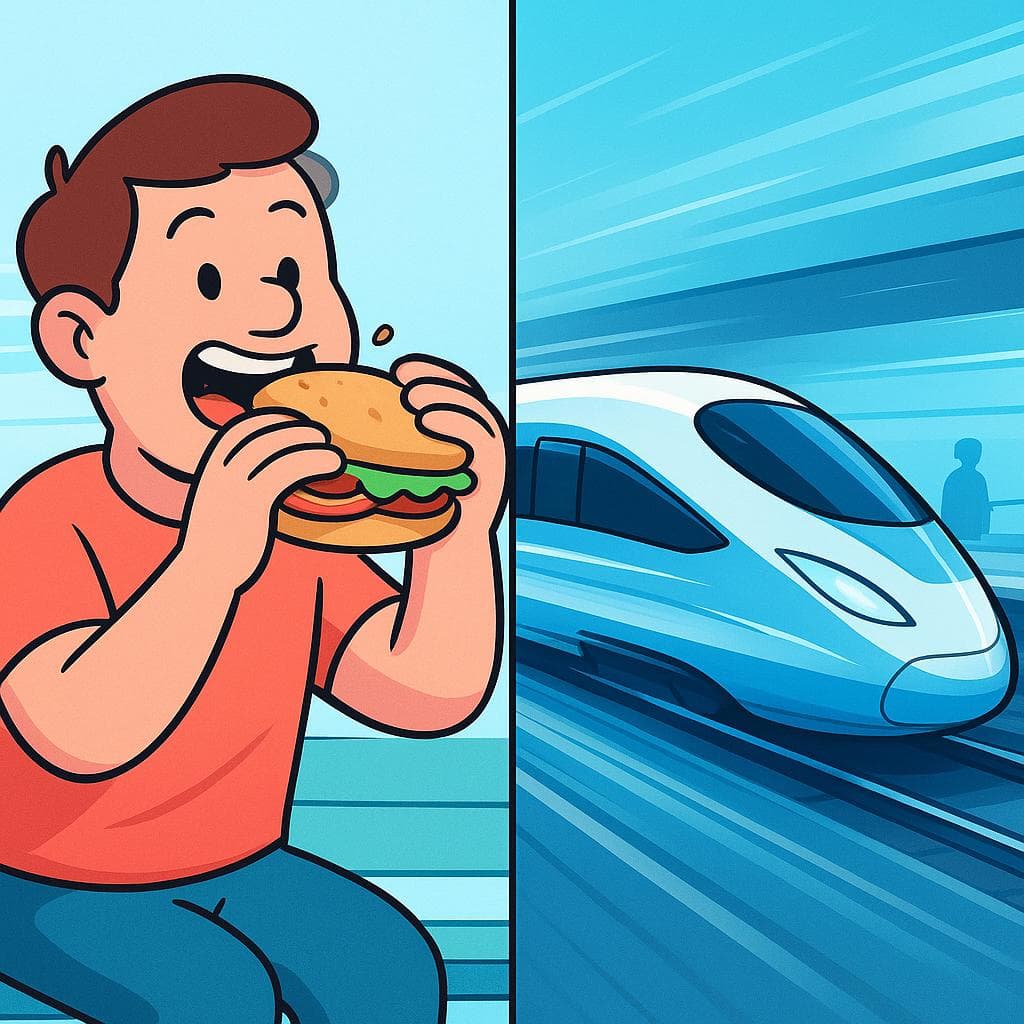 Split-screen showing rápido (quick action) vs veloz (swift movement).