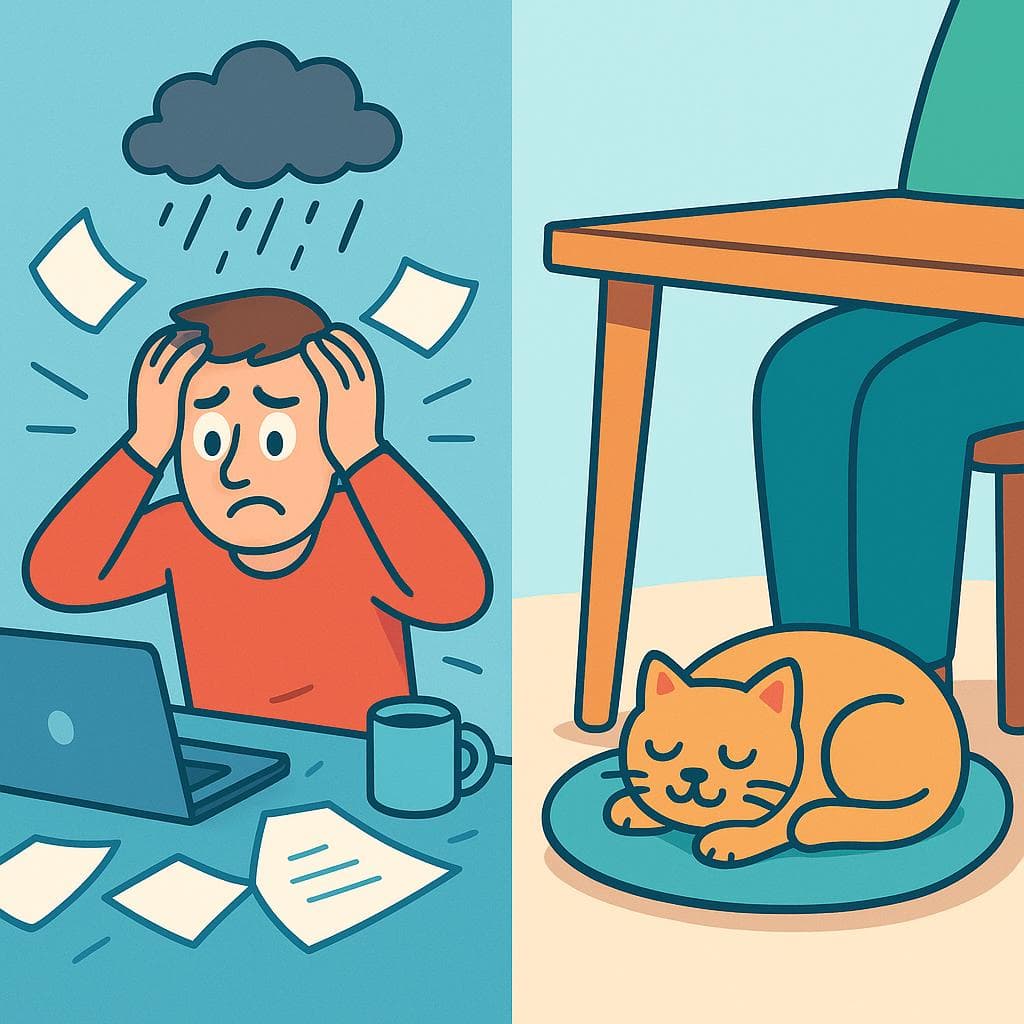 Split-screen showing bajo (abstract/conceptual) vs debajo de (literal/physical).