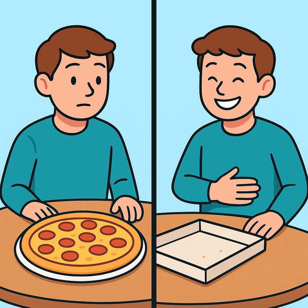 Podzielony ekran pokazujący różnicę między comer (ogólny akt) a comerse (zjedzenie czegoś w całości).