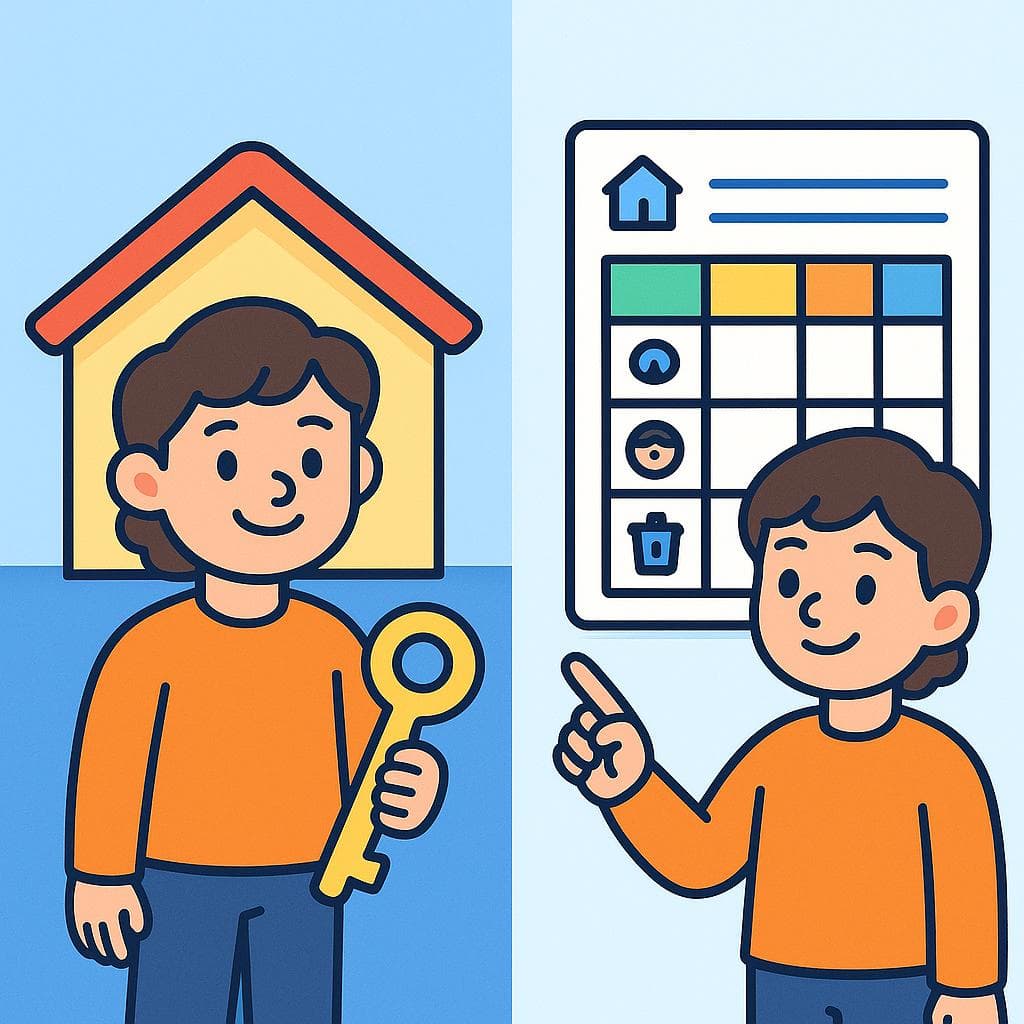 Split-screen showing pertenecer (ownership) vs corresponder (responsibility).
