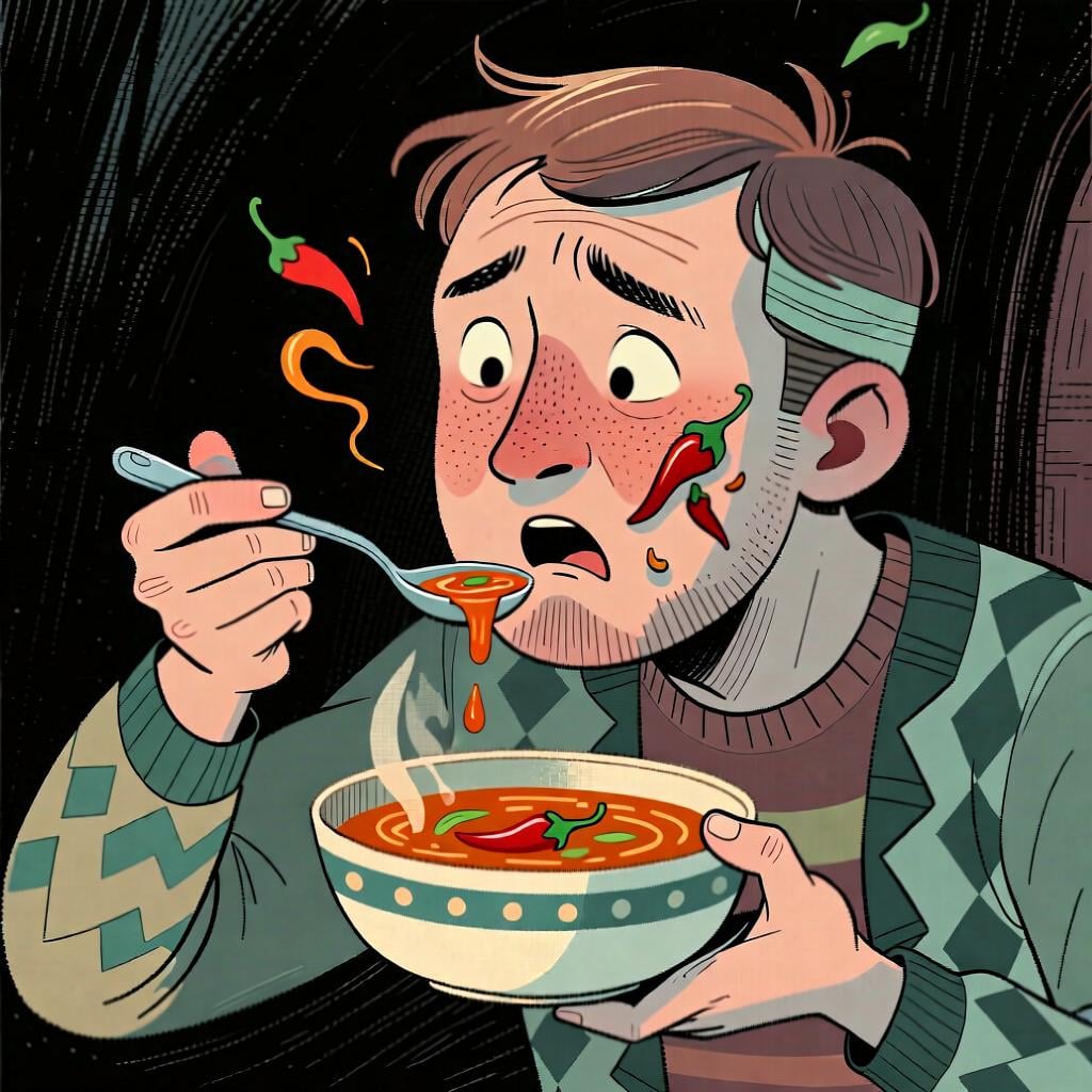 A weather thermometer with the mercury risen only a small amount, indicating it is 'somewhat' or 'a little' warm.