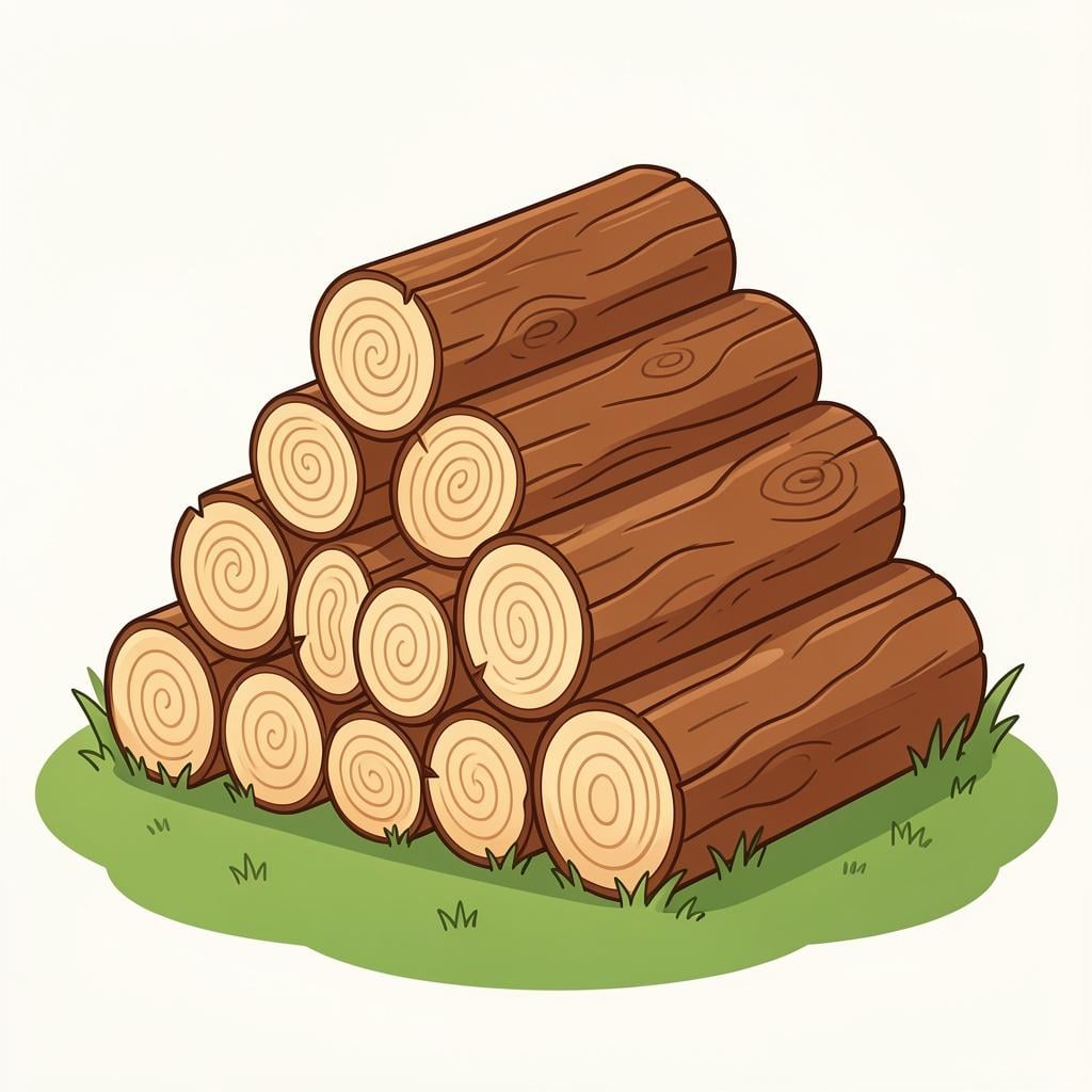 A neat stack of chopped wooden logs piled on top of each other.