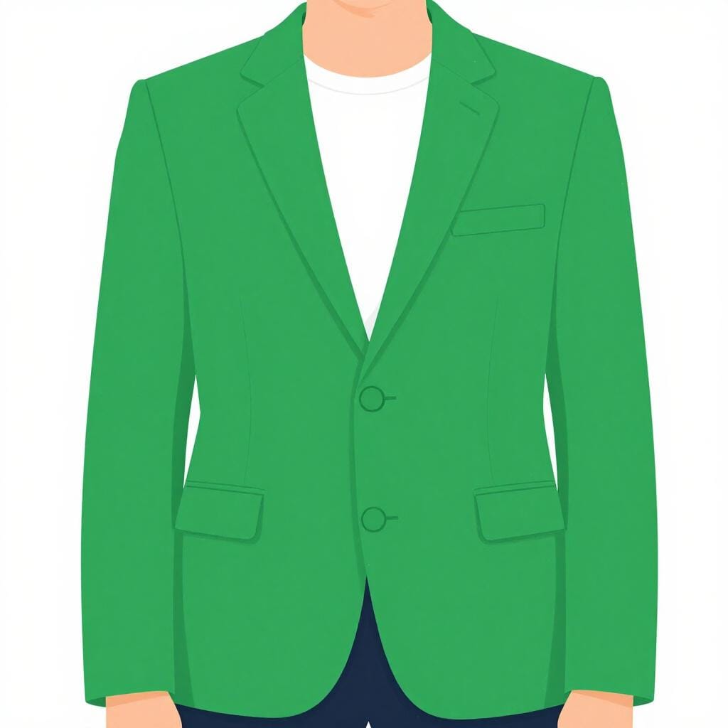 A person wearing a jacket that fits perfectly around their shoulders and waist.