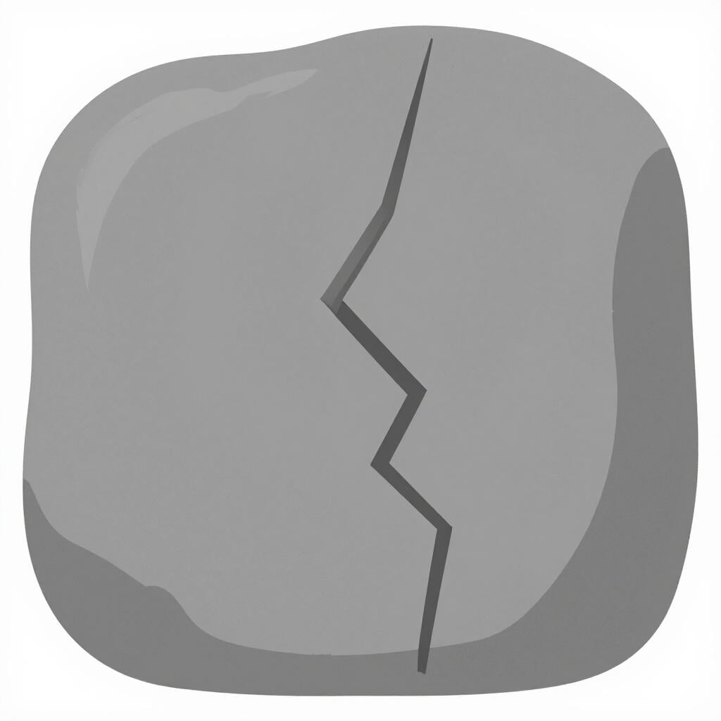 A visible crack running through a smooth stone surface.