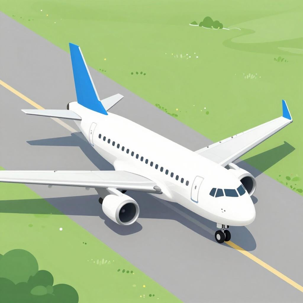 A large commercial airplane slowly moving along a paved runway path.