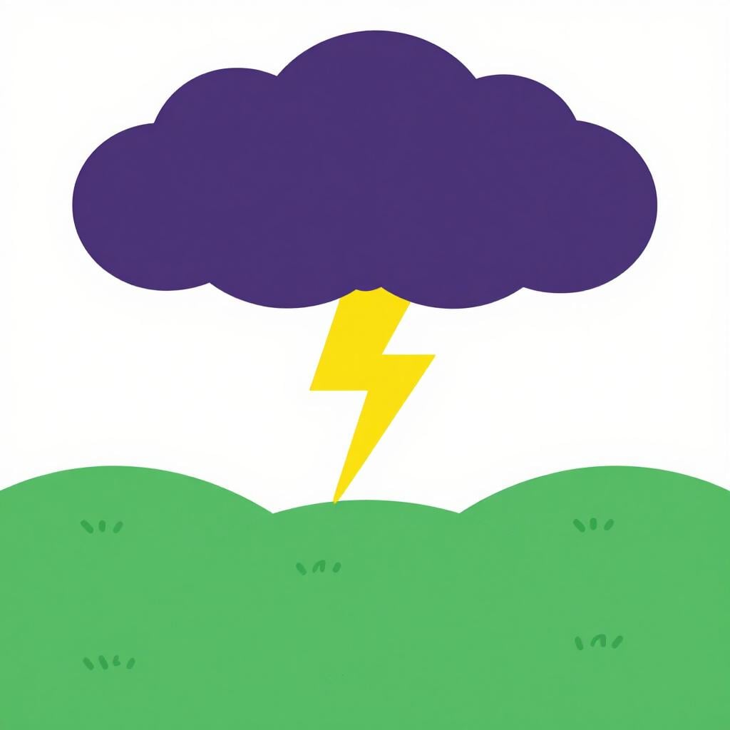 暗い風景に稲妻が落ちる、劇的な嵐雲。