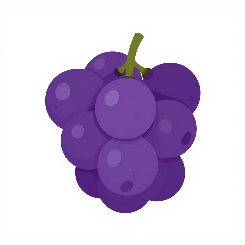 Un singolo acino d'uva viola vibrante appoggiato su una superficie bianca piana.