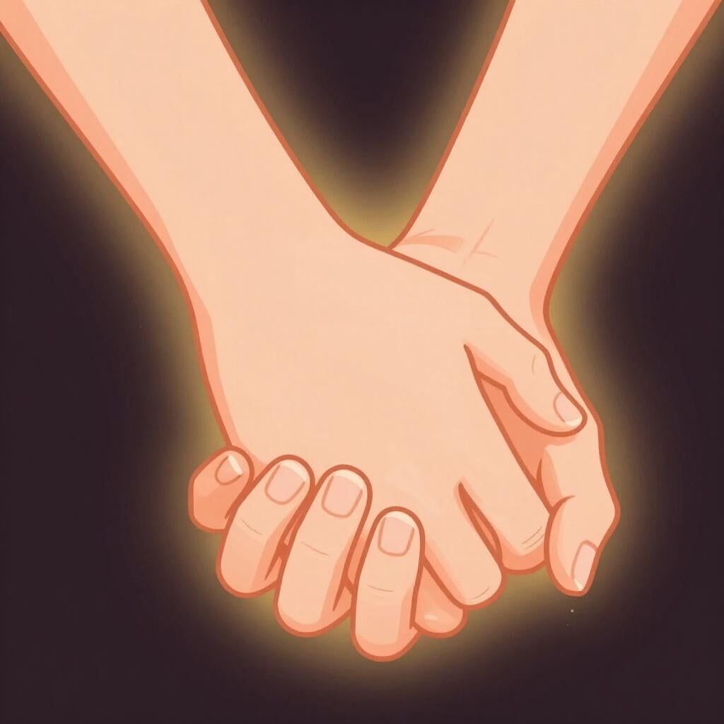 Two hands holding each other firmly.