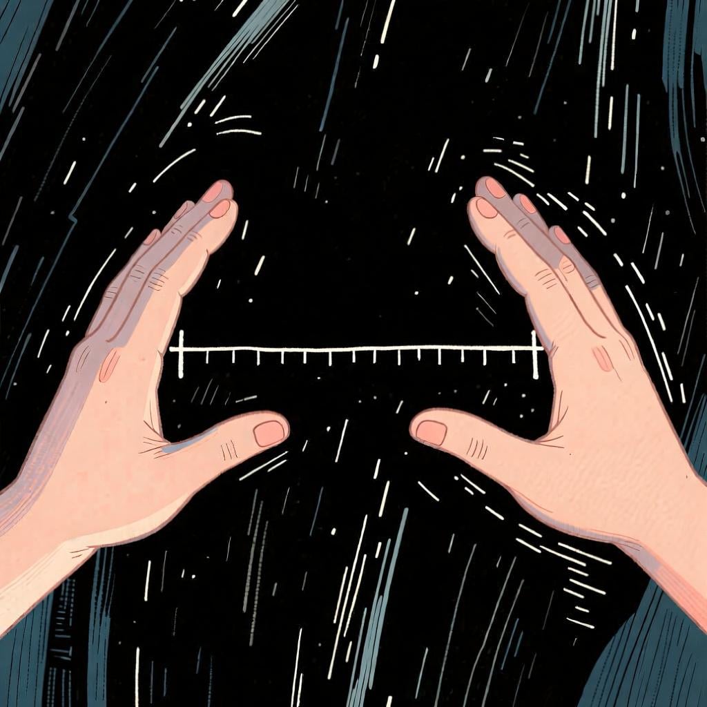 A pair of hands held apart to show a specific size, representing the meaning 'this' or 'so' when describing a degree (e.g., 'this big').