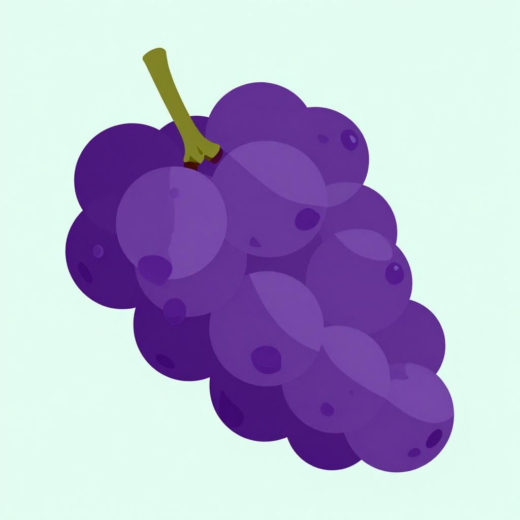 A single, bright purple grape sitting on a white surface.
