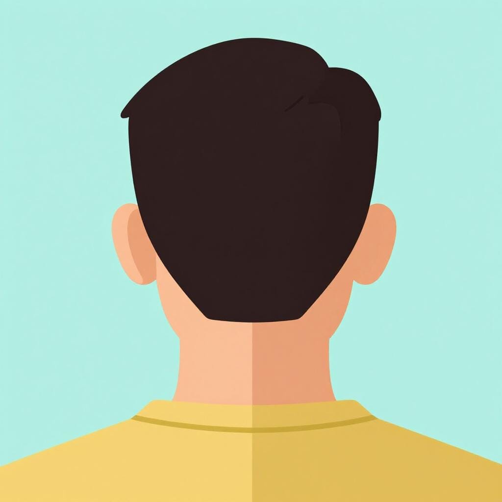 A close-up illustration of the back of a person's neck where the hairline meets the shoulders.
