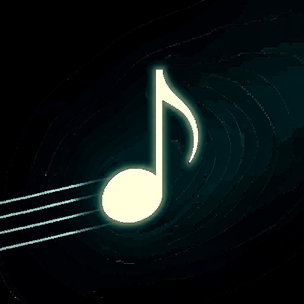 Une seule note de musique 'Si' sur une portée musicale.