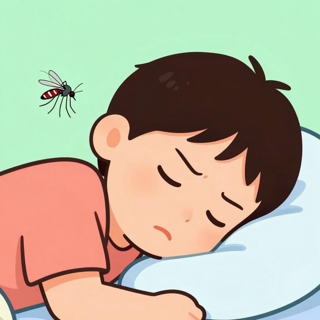 Un moustique volant près de l'oreille d'une personne pendant qu'elle essaie de dormir.