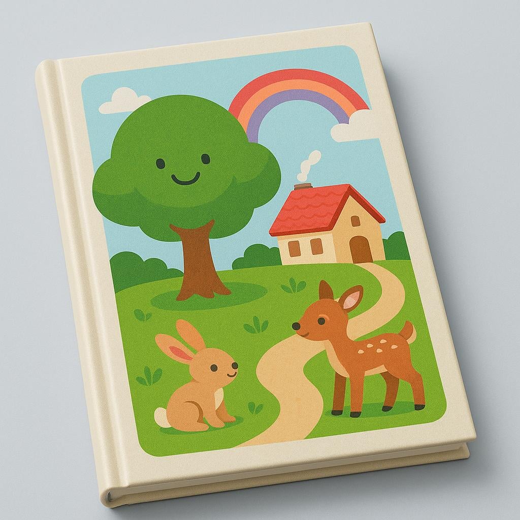 A brightly colored, closed storybook lying flat, showing only its illustrated front cover.