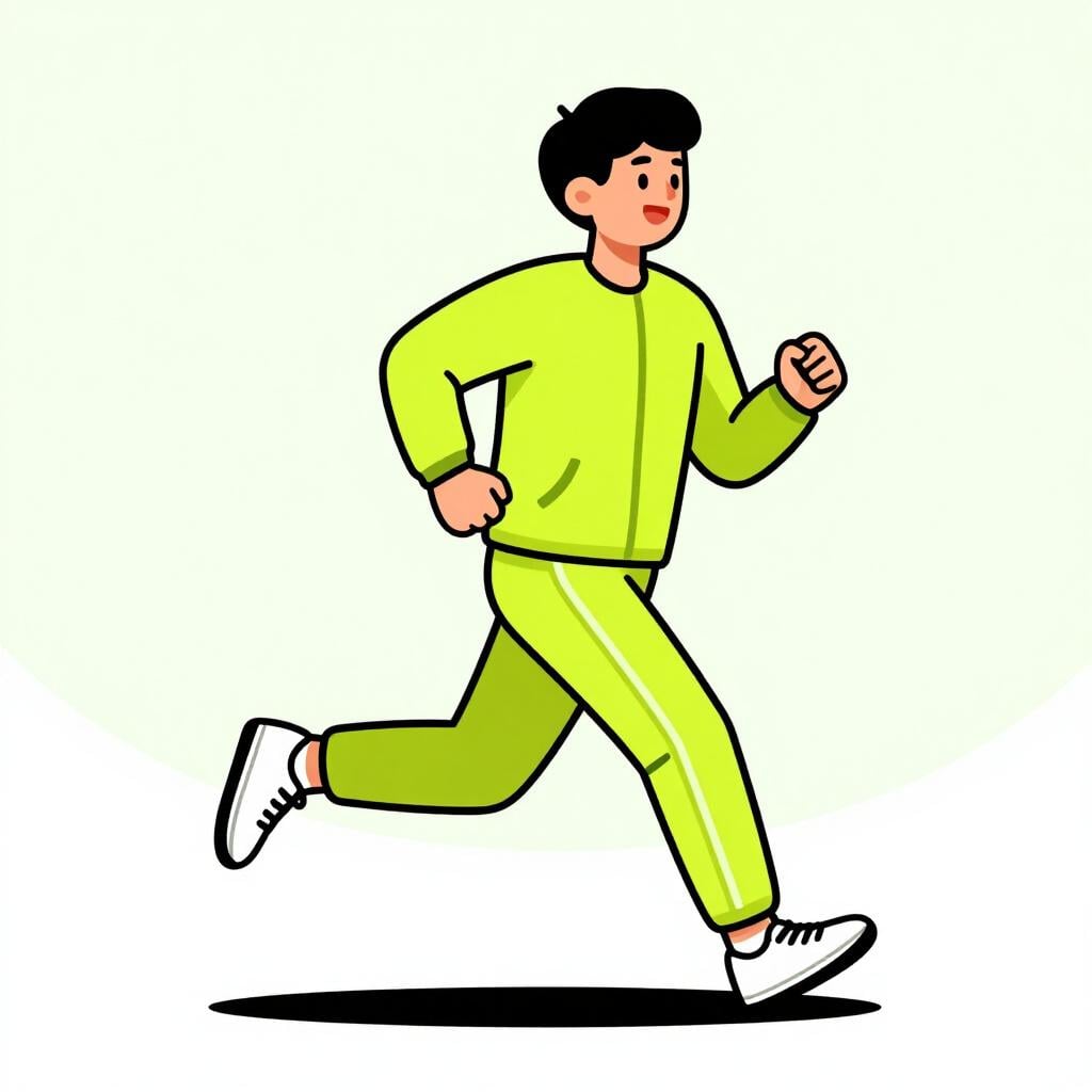 A stylized silhouette of a person running to stay fit.