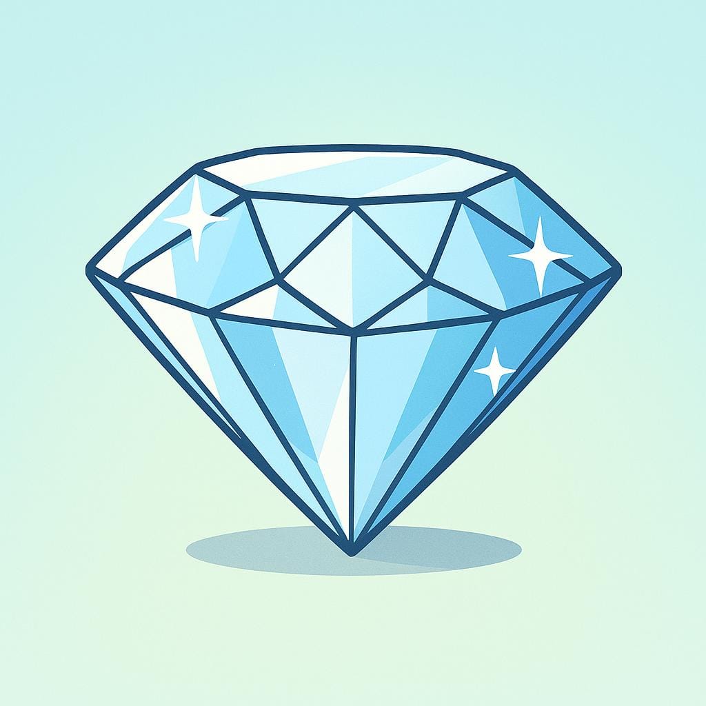 A large, brilliantly cut, sparkling clear diamond gemstone shown against a simple, colorful background.