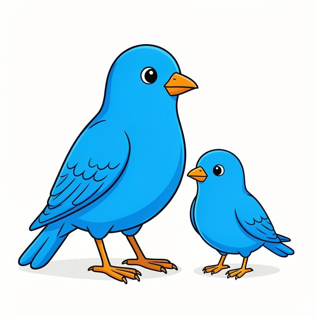 全く同じ独特の羽の模様を共有する親鳥と雛鳥。