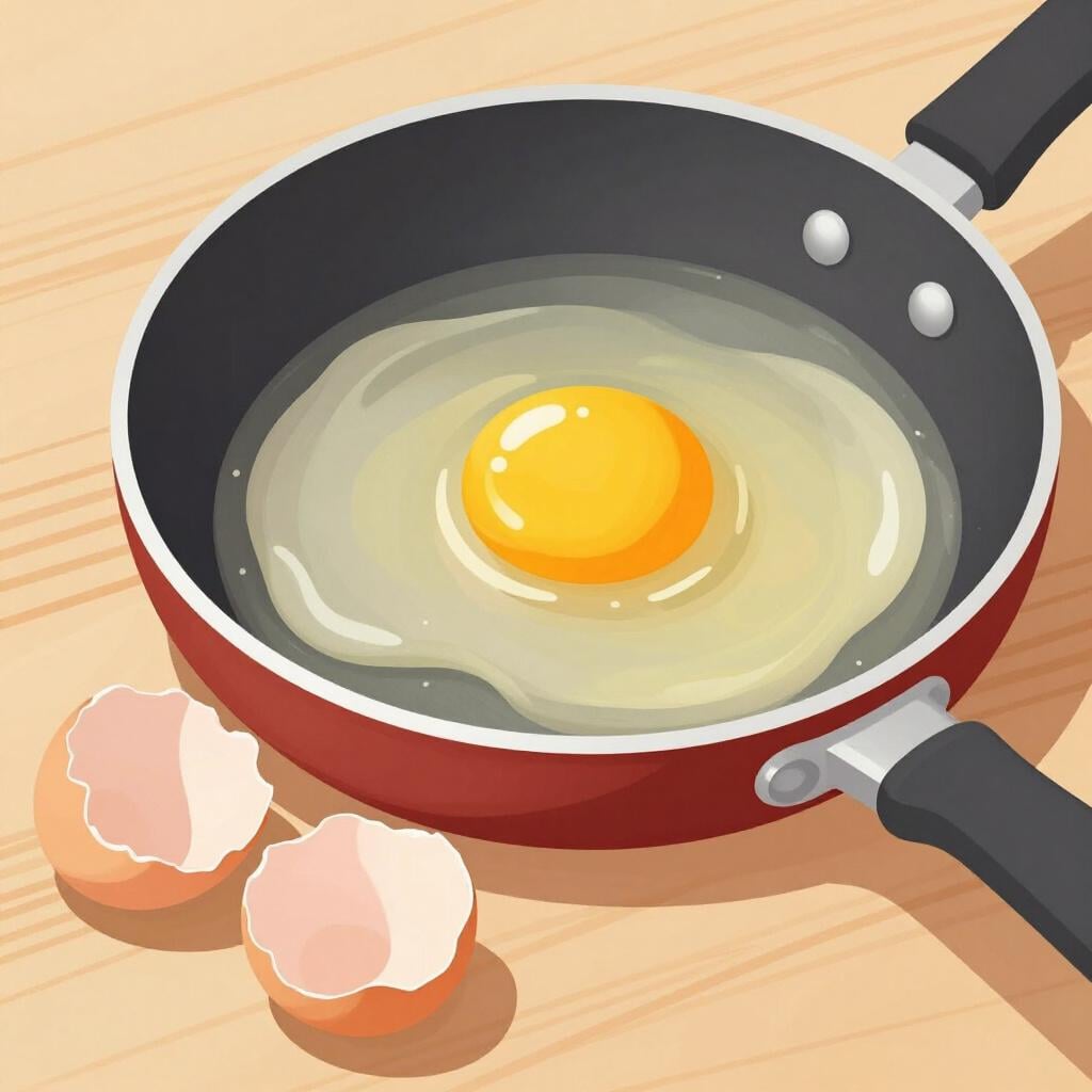 Een gebroken ei dat in een pan bakt, wat een verandering laat zien die niet ongedaan gemaakt kan worden.