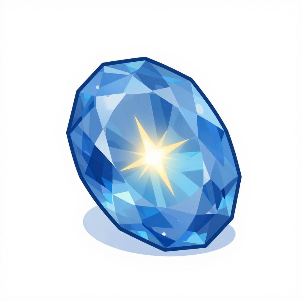 A glowing golden core inside a smooth, translucent gemstone.