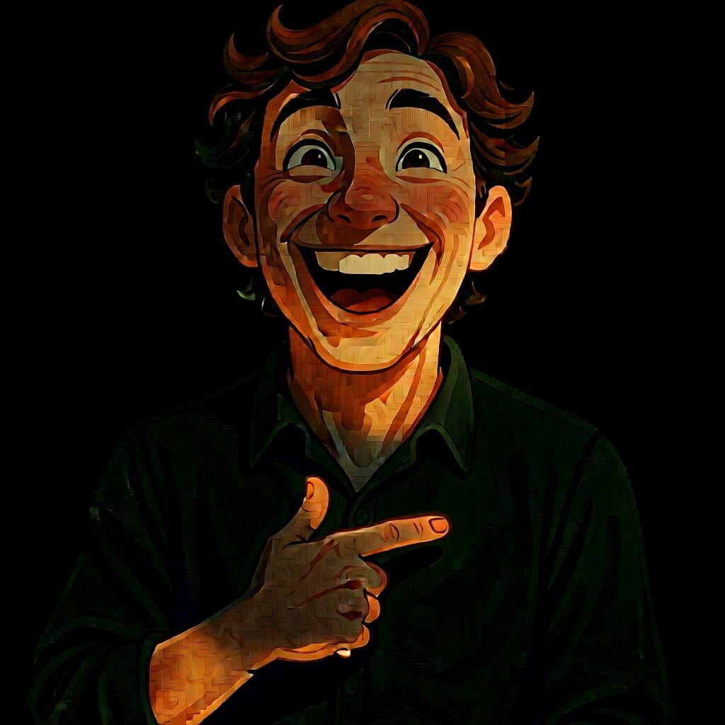 A person with a happy expression, holding a thumbs-up to show they are feeling well.