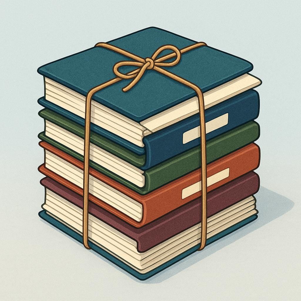 A tall, neat stack of official-looking documents and folders, representing reports, sitting on a clean wooden desk.