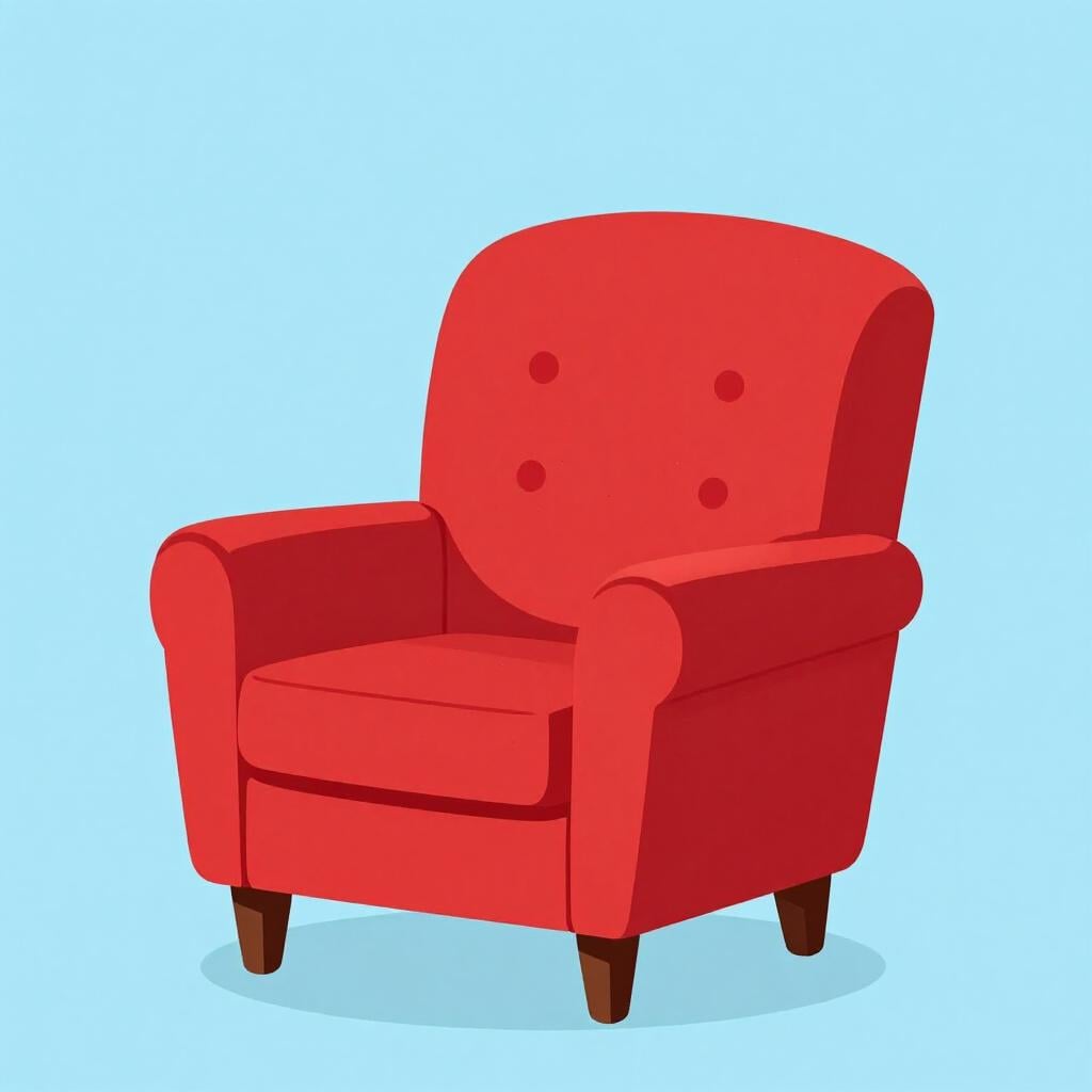 Un fauteuil confortable et moelleux avec des accoudoirs arrondis et un coussin doux.