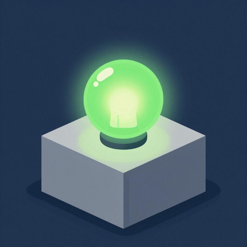 シンプルな電子機器に光る明るい緑色のライト。