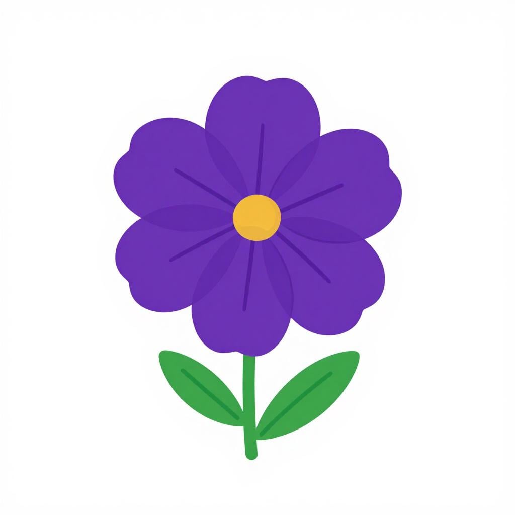A vibrant purple flower blooming in a green field.