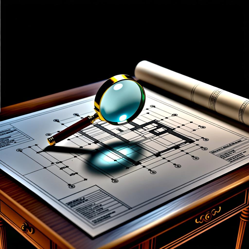 A detailed blueprint being examined with a magnifying glass, representing the method or 'the how'.