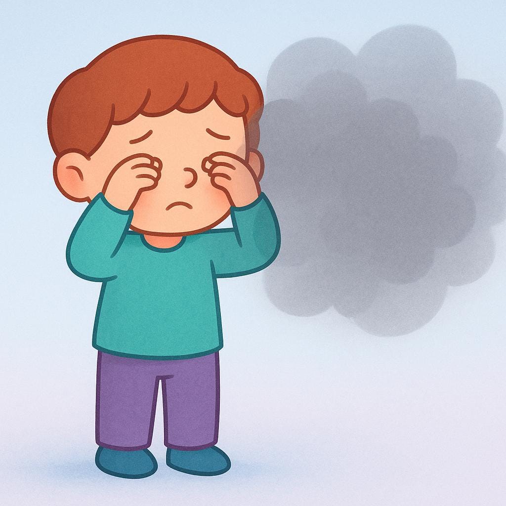 A simple character looking puzzled, standing in a soft gray cloud that symbolizes mental confusion or lack of clarity.