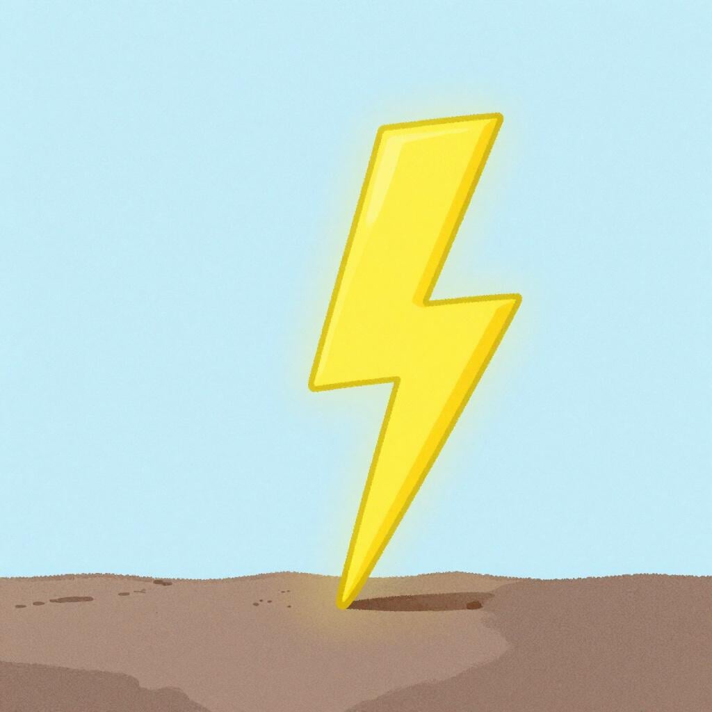 A stylized lightning bolt hitting a specific spot to represent sudden intensity.