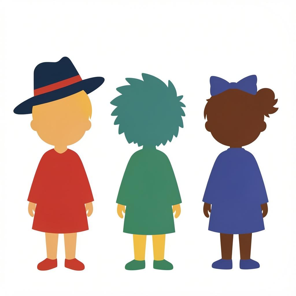 A single person shown with different outfits and hairstyles to show different physical appearances.