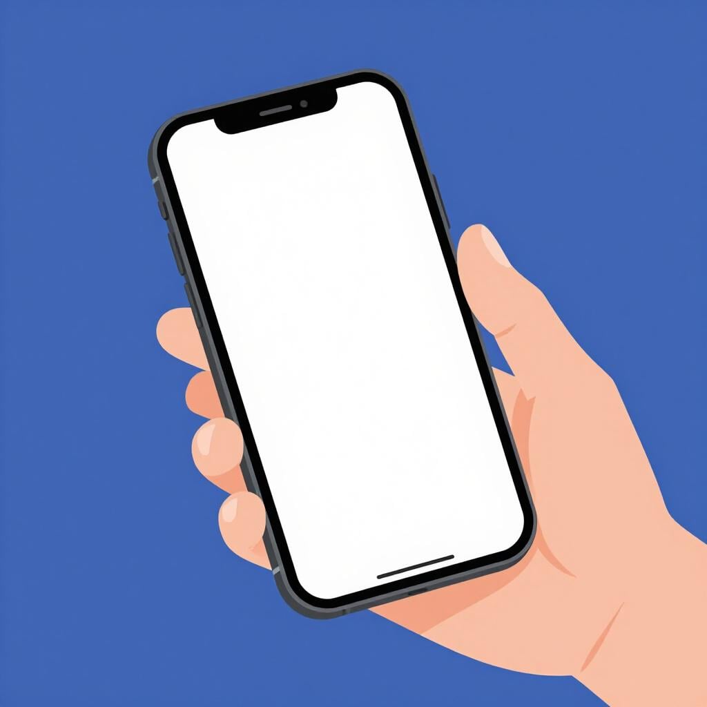 A modern smartphone with a glowing screen held in a hand.