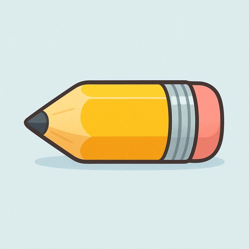 A very short, stubby yellow pencil lying horizontally, emphasizing its short length.