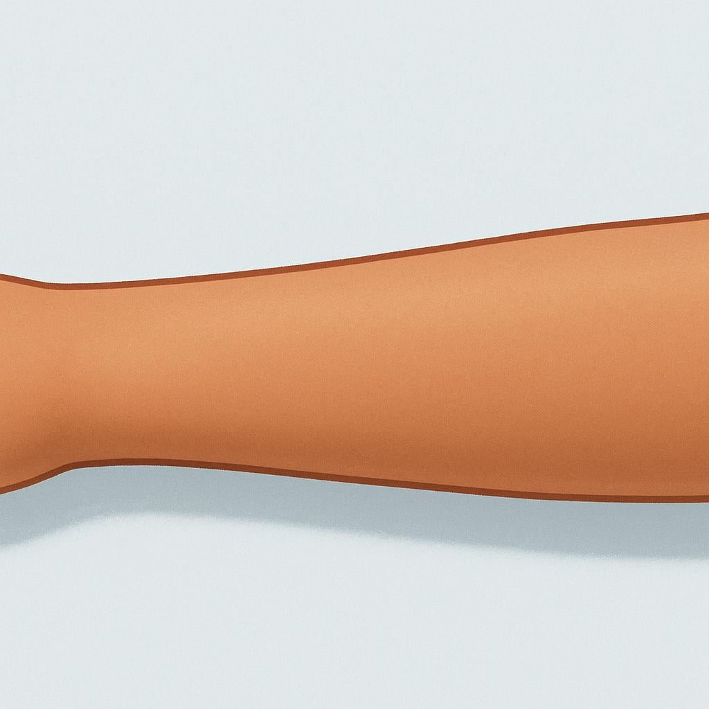 A close-up view of healthy human skin on an arm, showing subtle texture and warmth.