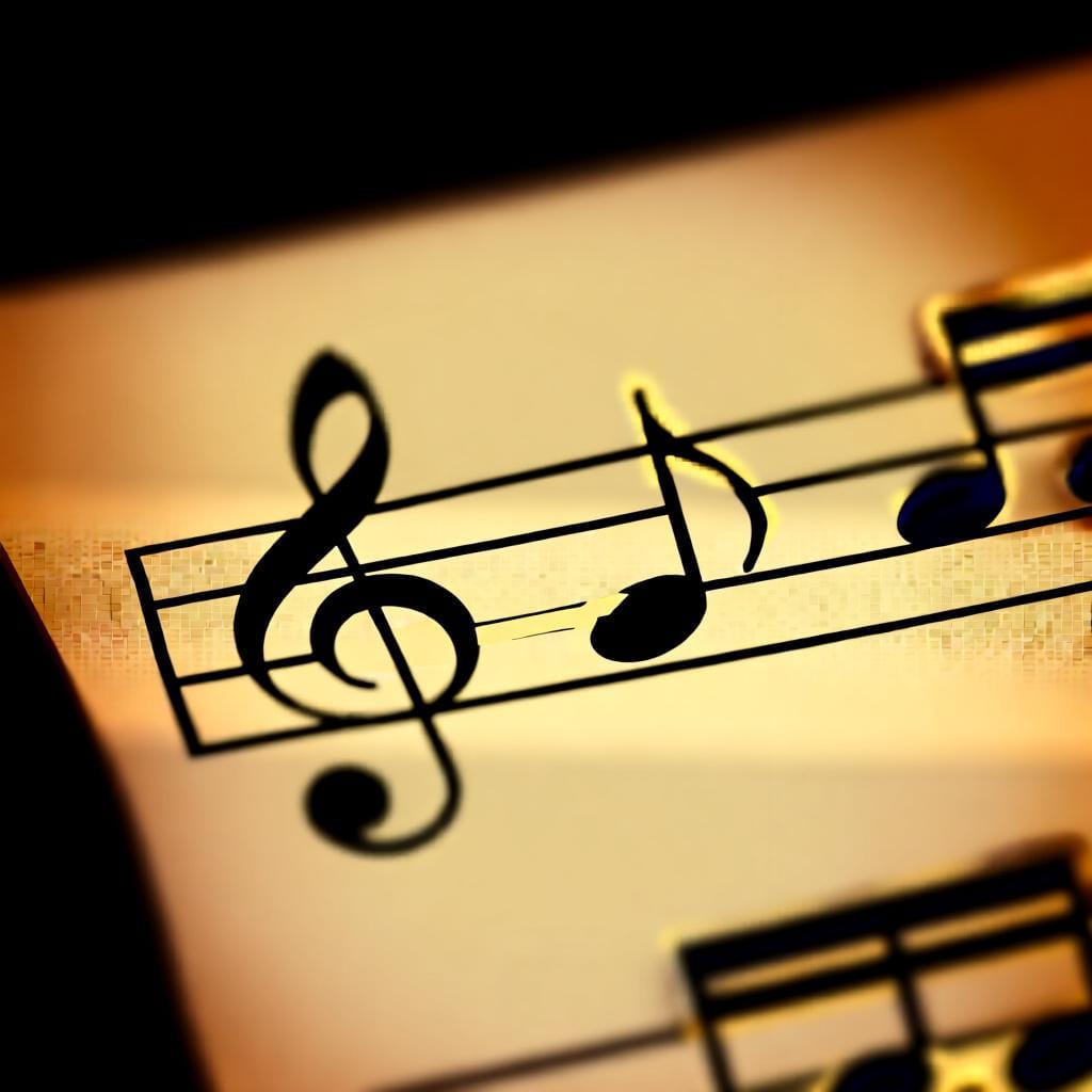 A musical score showing the note B on the treble clef.