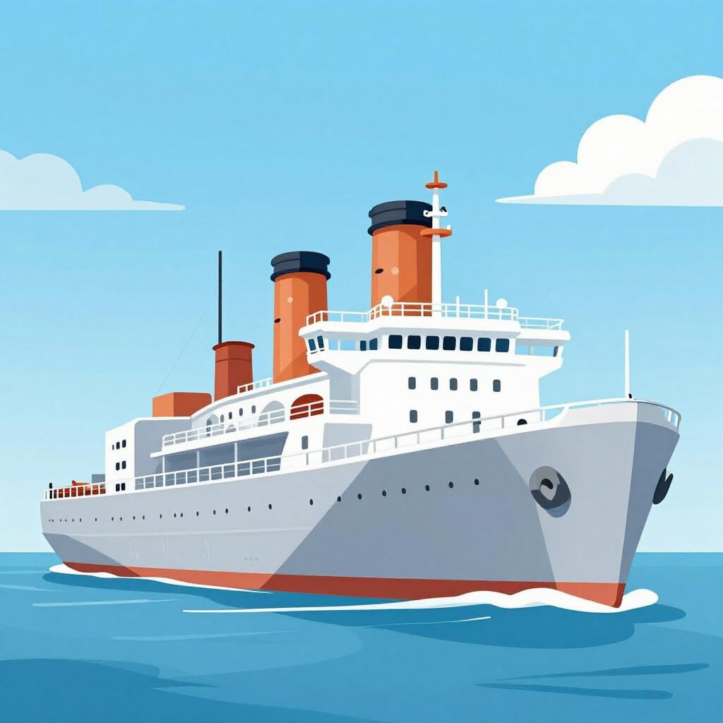 Una grande e maestosa nave da crociera che naviga nel profondo mare blu.