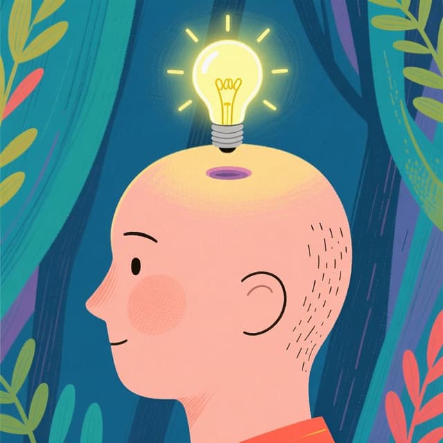 A person's head shown in profile with a single, bright, glowing lightbulb floating above it, symbolizing knowing a fact or piece of information.