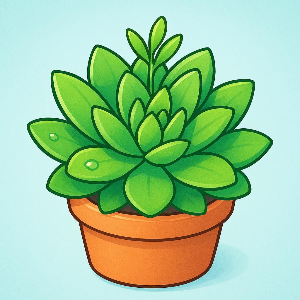 A vibrant green succulent plant thriving in a small brown pot, illustrating life and vitality.