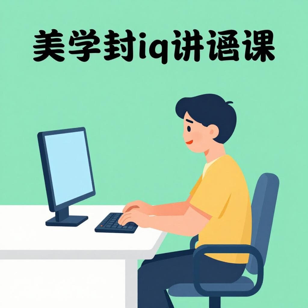 Uma pessoa simpática sentada em uma mesa com um monitor de computador, digitando em um teclado.