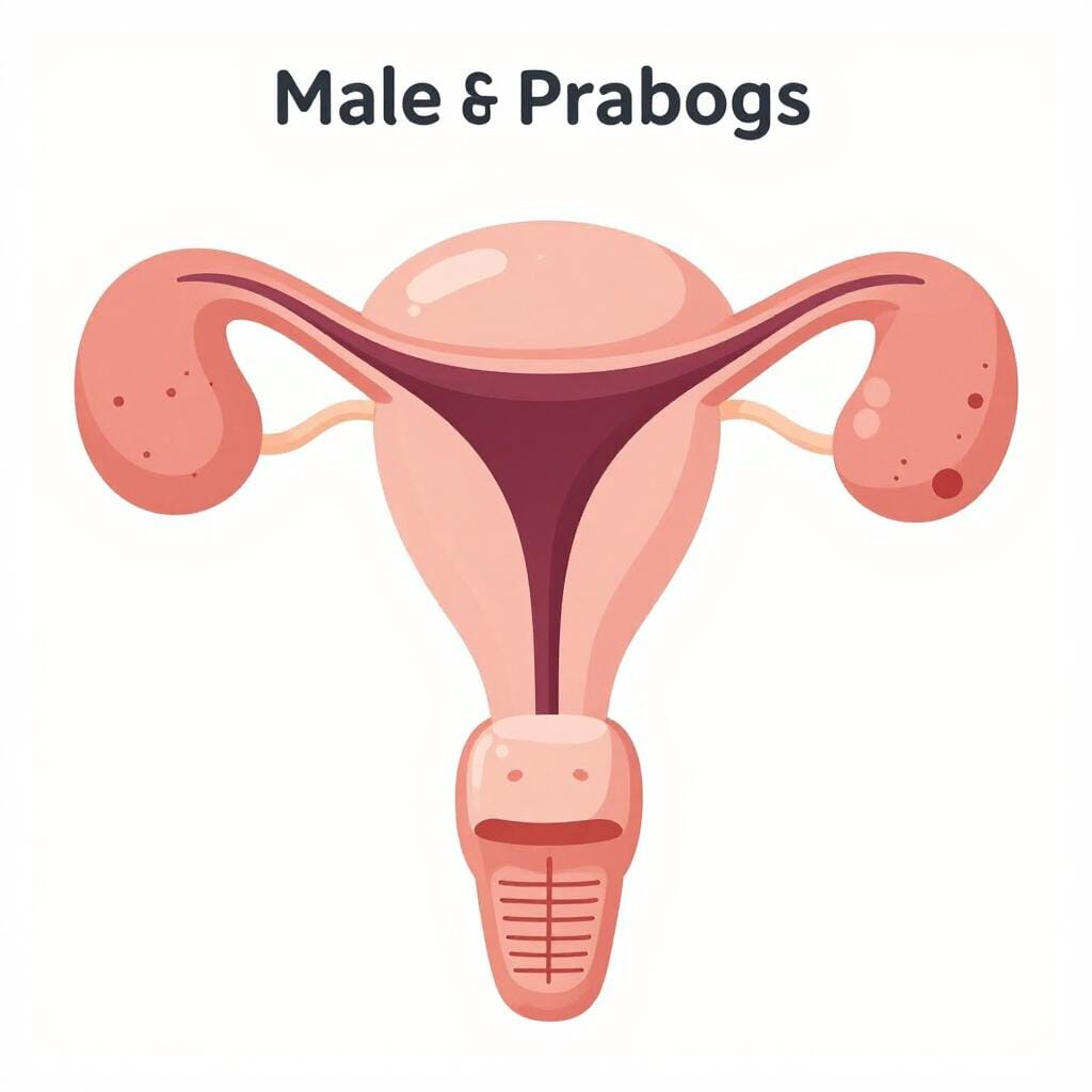 A simplified, professional anatomical illustration of the male reproductive system in a clean, educational style.