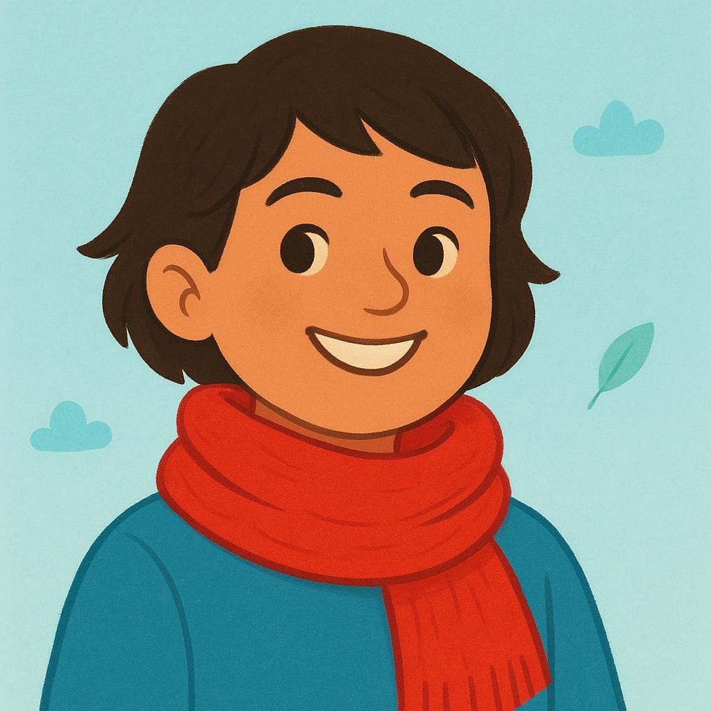 A person wearing a bright red scarf around their neck.