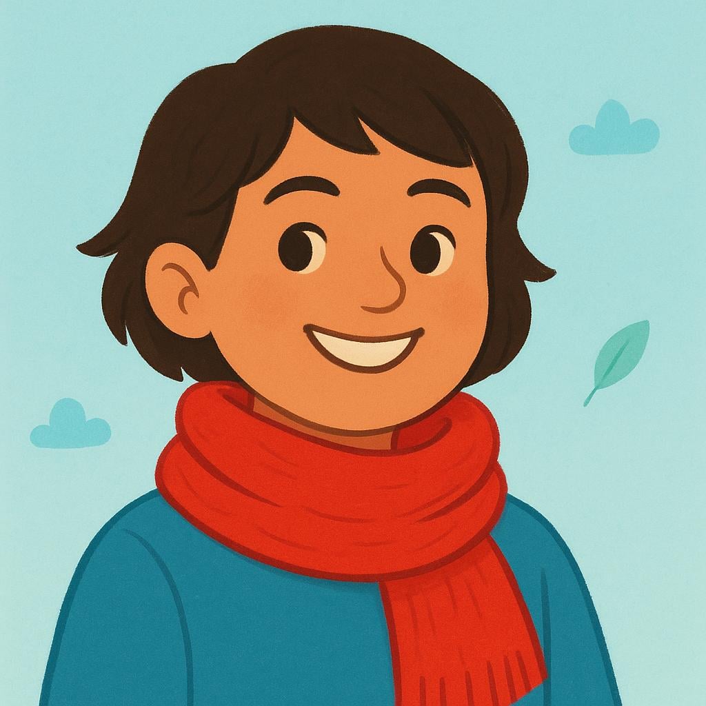 A person wearing a bright red scarf around their neck.