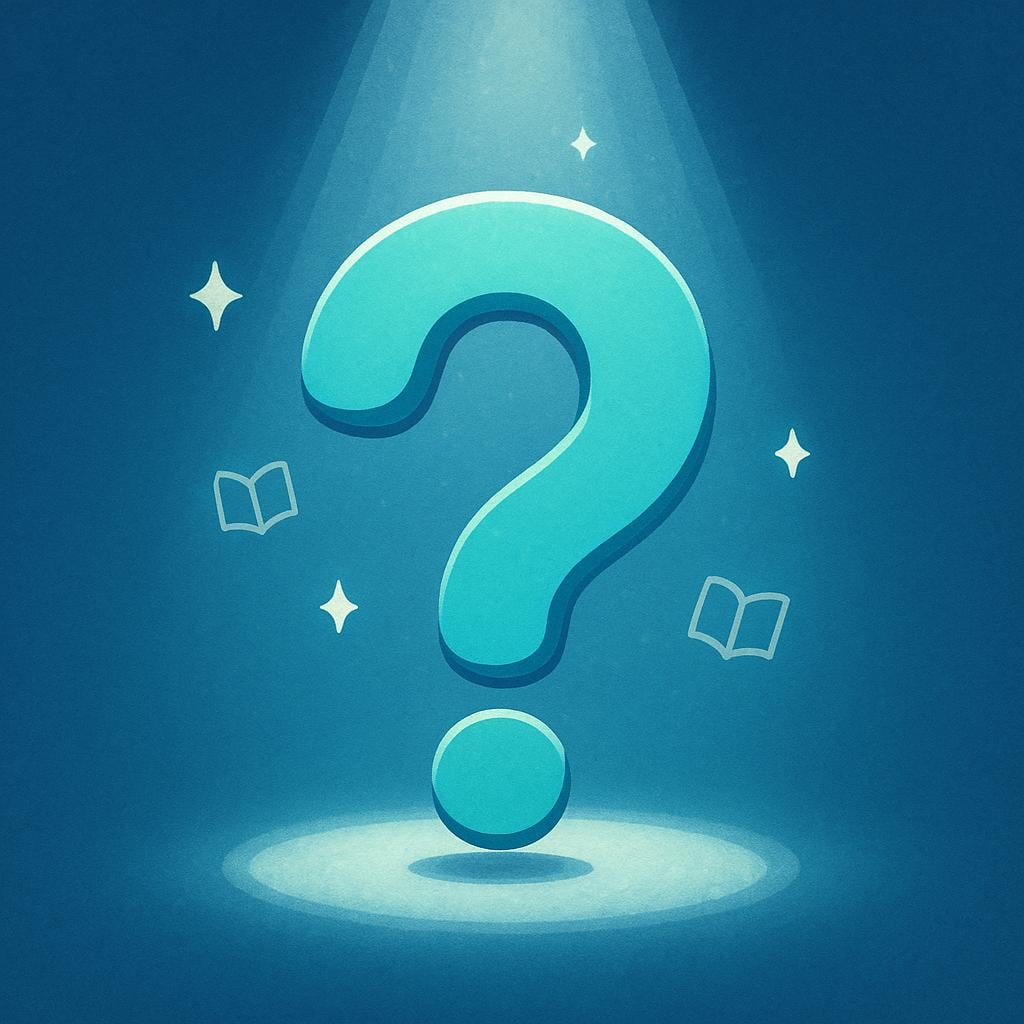 A large, stylized question mark is brightly illuminated by a strong, focused beam of light coming from above, symbolizing the discovery of an explanation or reason.