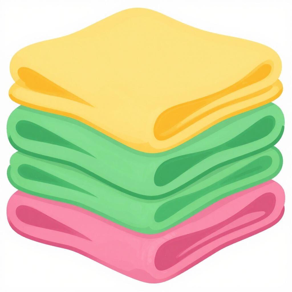 Une pile soignée de tissus colorés pliés aux textures différentes.