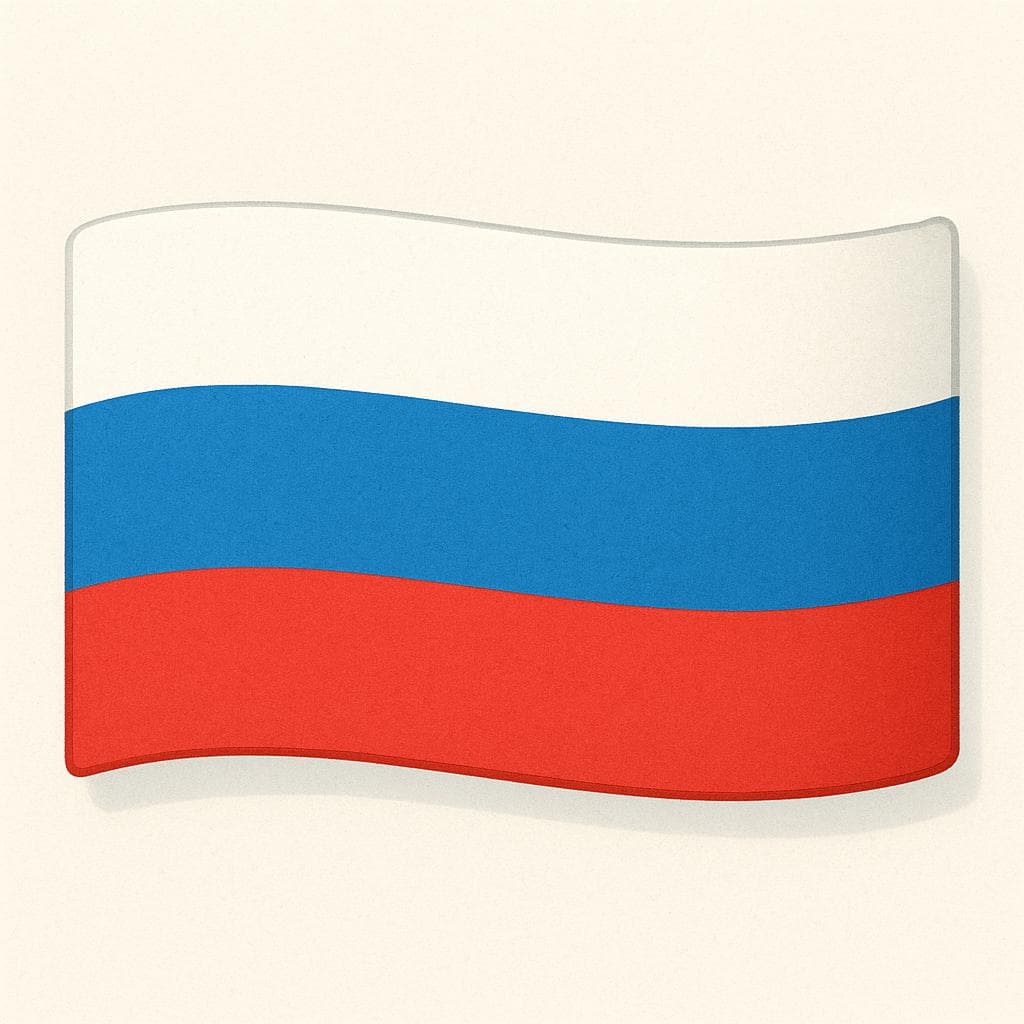 Una semplice illustrazione della bandiera della Russia, che presenta tre strisce orizzontali uguali in bianco, blu e rosso.
